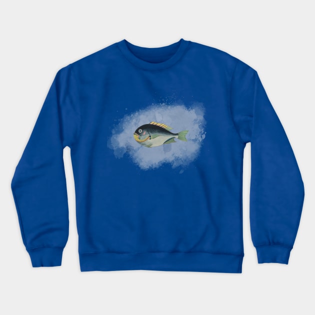 Big Fat Blue Fish Crewneck Sweatshirt by MoPaws